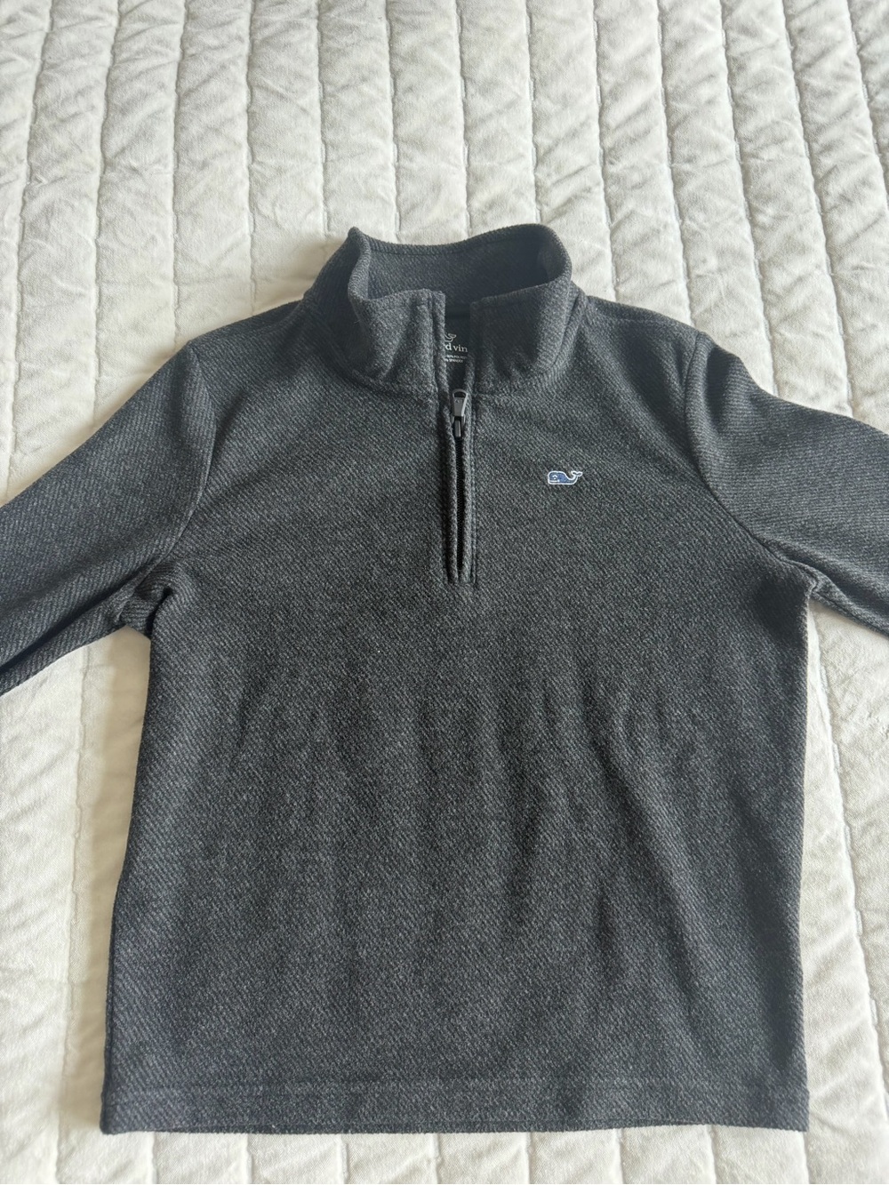 Vineyard Vines Boy’s Charcoal Quarter-Zip Sweater